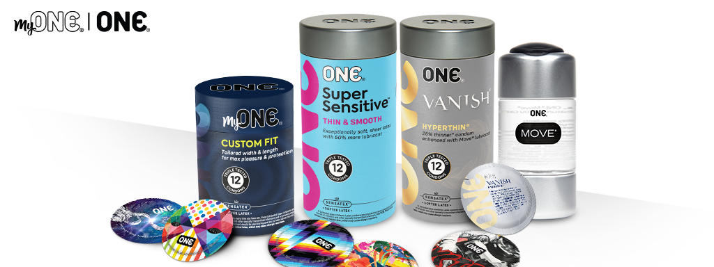 ONE Condoms and myONE Condoms packaging