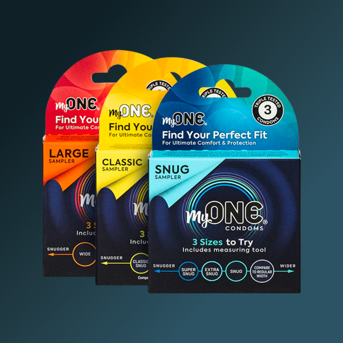 Measure Samplers in a group photo of three.